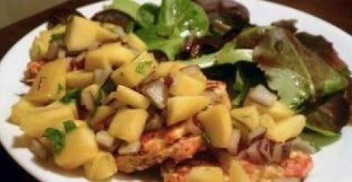 Salmon Cakes Mango Cilantro Salsa